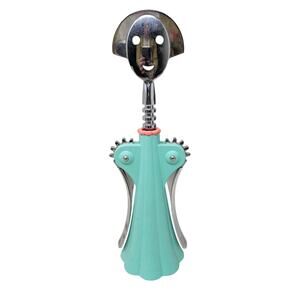 Alessi Anna G. Corkscrew Wing Wine Bottle Opener Modern Design Teal Itlay